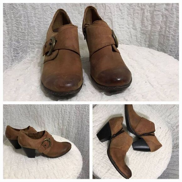 B.O.C Cognac Leather Booties Size 7.5 - Picture 1 of 12